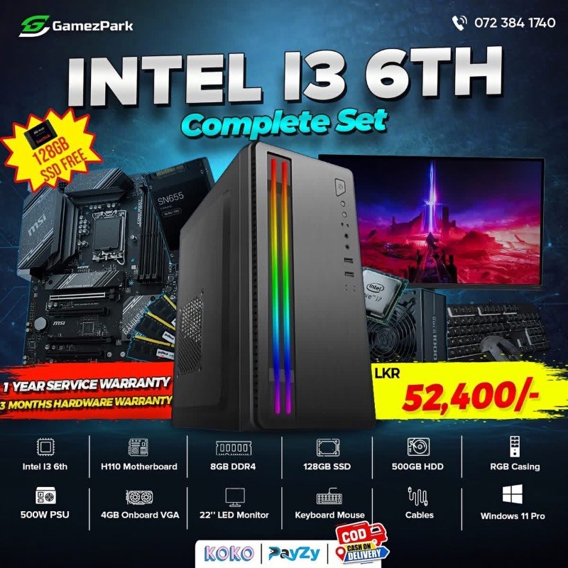 Intel i3 6th gen computer