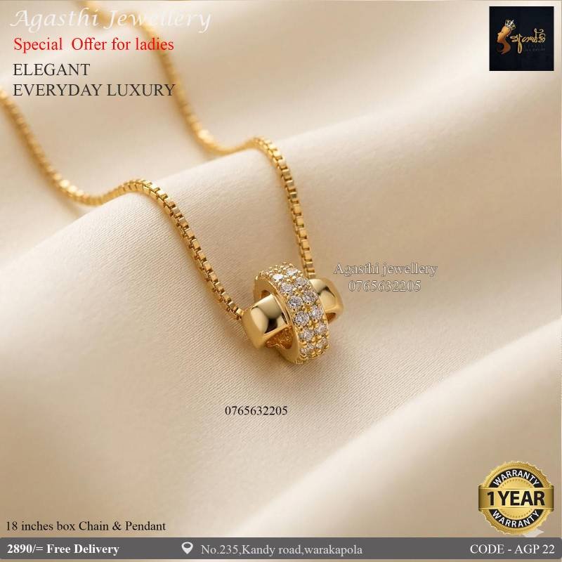 100% රන් හා සමාන රන් ආලේපිත මාලය සහ පෙන්ඩනය.