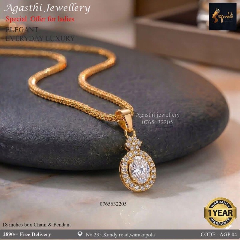 "Gold plated Chain & Pendant"