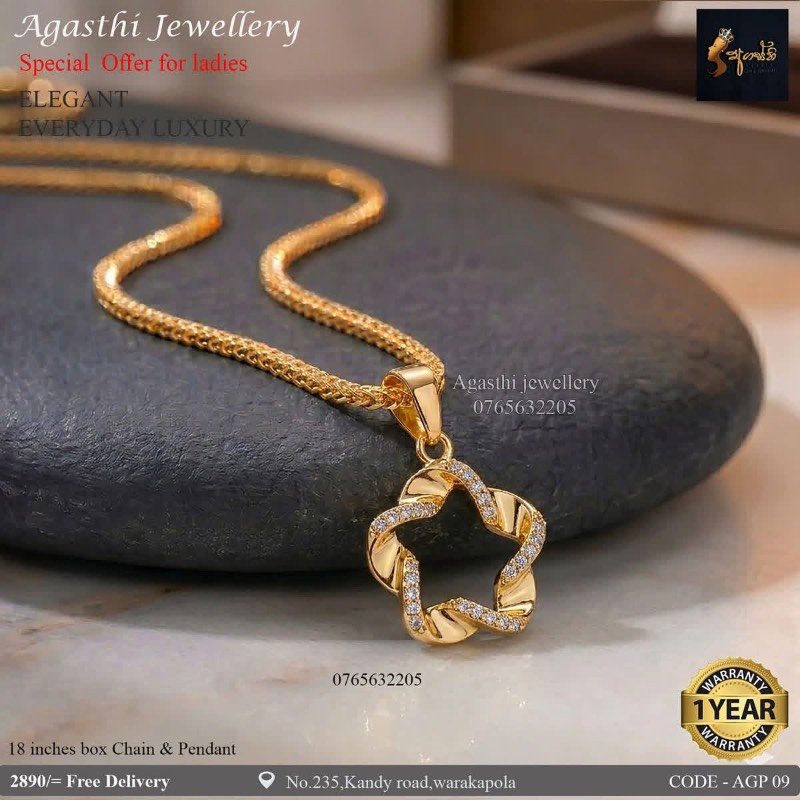 "Gold plated Chain & Pendant"