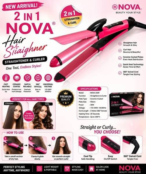 2 in  one hair straightener