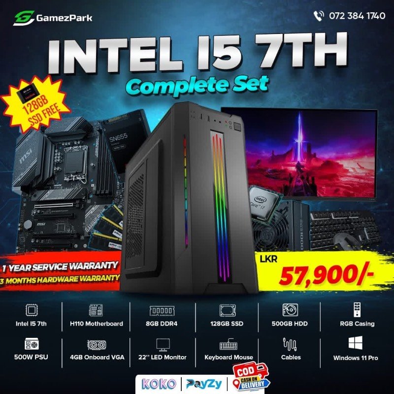 Intel i5 7th gen computer