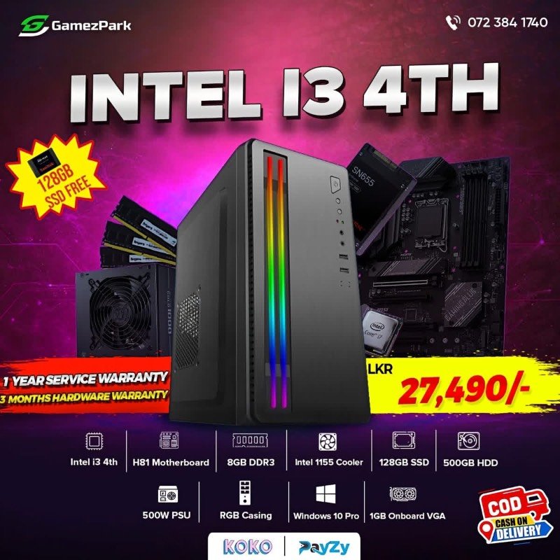 Intel i3 4th gen computer