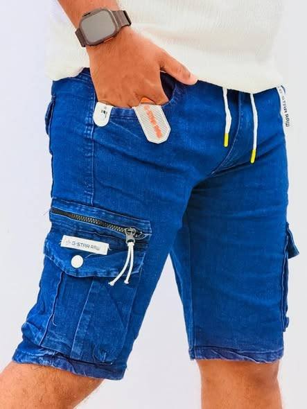- Denim Cargo Shorts එකේ photo එකක්  - Denim Cargo  Shorts  size
