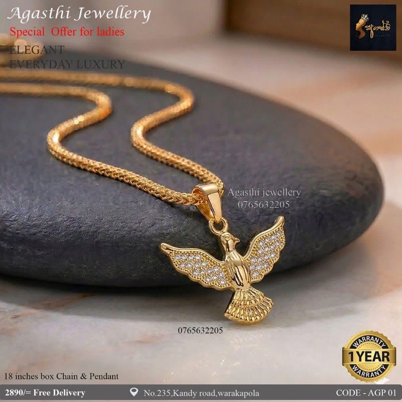 "Gold plated Chain & Pendant"