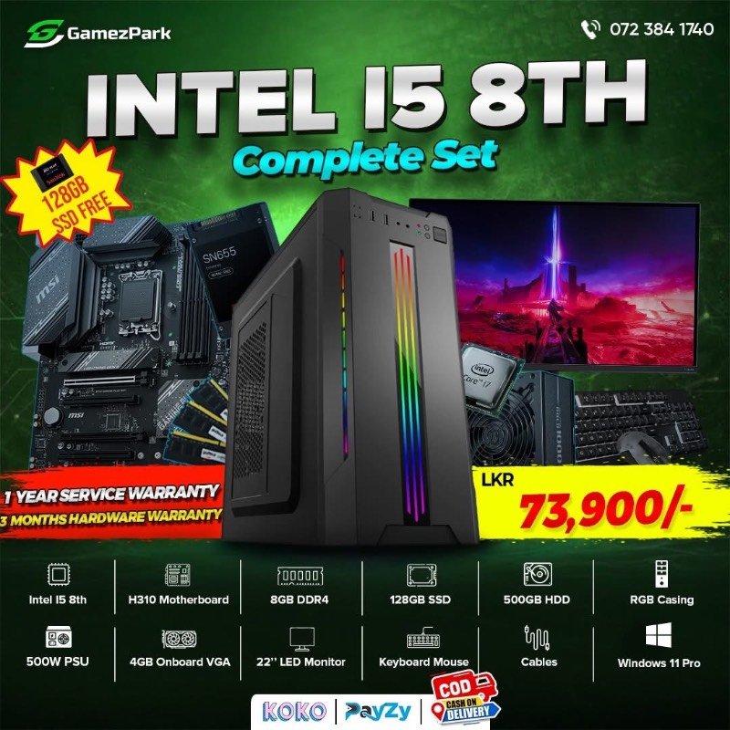 Intel i5 8th gen computer