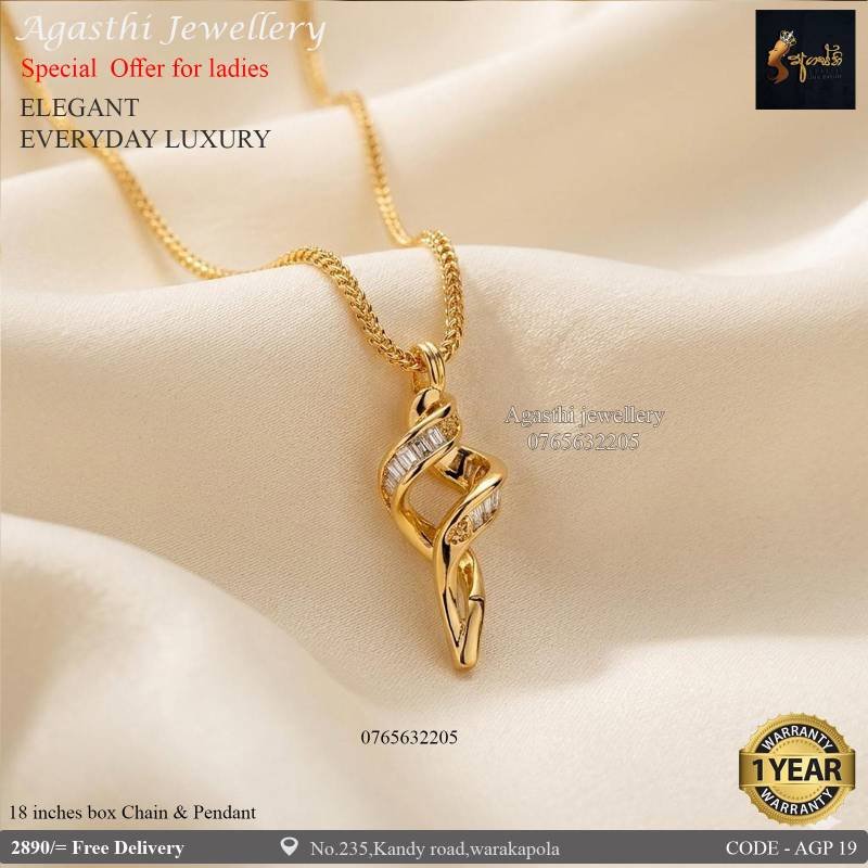 100% රන් හා සමාන රන් ආලේපිත මාලය සහ පෙන්ඩනය.