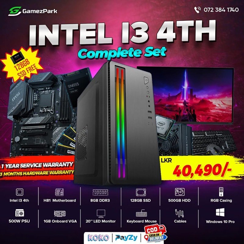 Intel i3 4th gen computer
