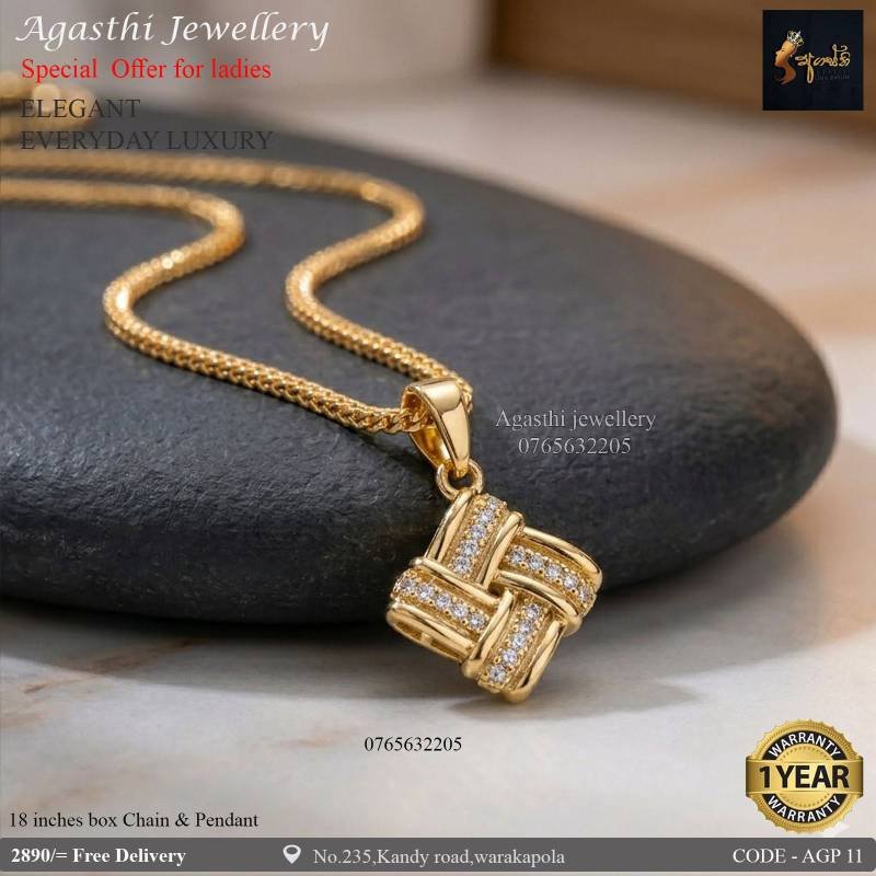 100% රන් හා සමාන රන් ආලේපිත මාලය සහ පෙන්ඩනය.