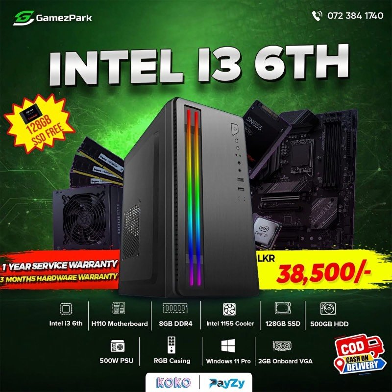 Intel i3 6th gen computer